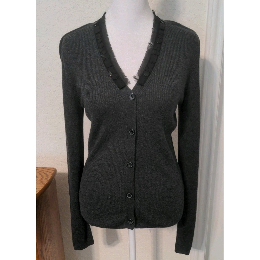 Simply Vera Vera Wang Gray Button Down Cardigan Sweater Size S